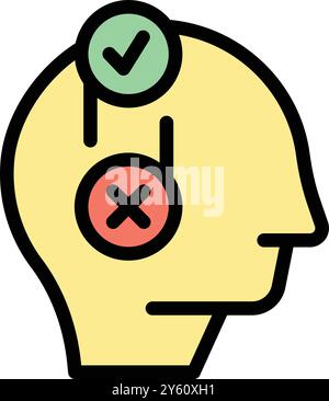 This simple colorful icon represents the act of making a choice Stock Vector