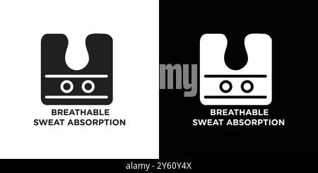 Breathable sweat absorption icon vector logo set collection or bundle pack group Stock Vector