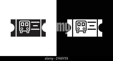Bus Ticket icon vector logo set collection or bundle pack group Stock Vector