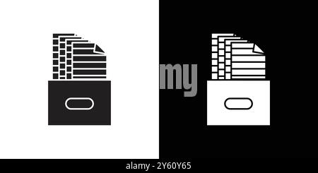 Archival box with documents icon vector logo set collection or bundle pack group Stock Vector