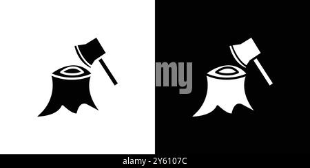 Destruction of forests icon vector logo set collection or bundle pack group Stock Vector