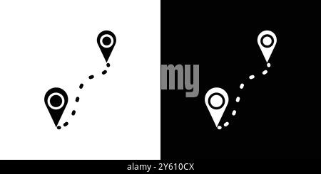 Destination distancing icon vector logo set collection or bundle pack group Stock Vector