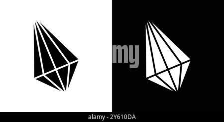 crystal prism icon vector logo set collection or bundle pack group Stock Vector