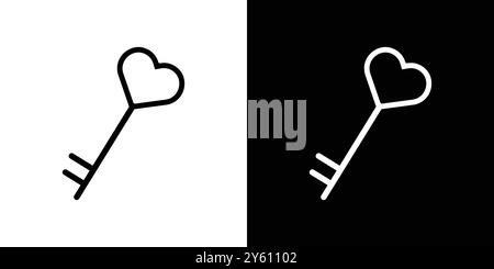 Love key icon vector logo set collection or bundle pack group Stock Vector