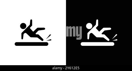 Man slide on slope icon vector logo set collection or bundle pack group Stock Vector