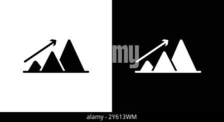 Uphill icon vector logo set collection or bundle pack group Stock Vector