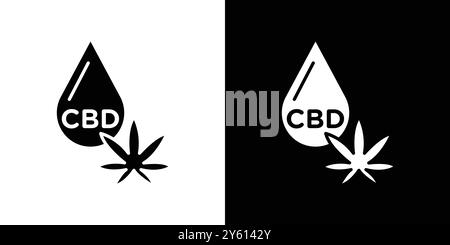 CBD oil drop icon vector logo set collection or bundle pack group Stock Vector