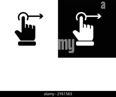 Swipe right icon vector logo set collection or bundle pack group Stock Vector