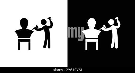 Sculptor icon vector logo set collection or bundle pack group Stock Vector