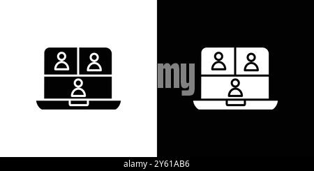 Video conference icon vector logo set collection or bundle pack group Stock Vector