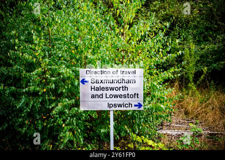 Campsea Ashe railway station on the East Suffolk branch line from Ipswich to Lowestoft Stock Photo