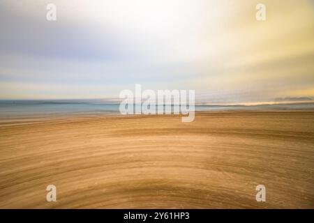 artistic vision of an afternoon on the beach, watercolor effect, impressionism, dreamlike effect inspiring calm and tranquility Stock Photo