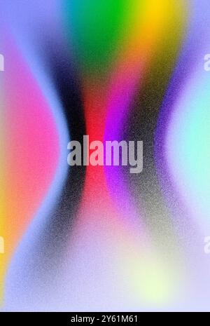 Grainy bright multicolored abstract background with smooth gradient transitions, retro background Stock Photo