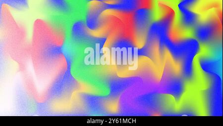 Grainy bright multicolored abstract background with smooth gradient transitions, retro background Stock Photo