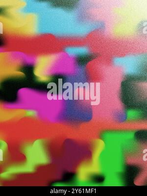 Grainy bright multicolored abstract background with smooth gradient transitions, retro background Stock Photo