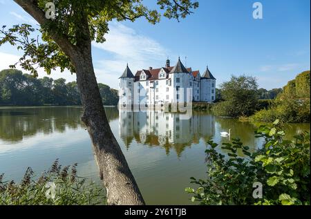 The impressive castle is in Glücksburg/Baltic Sea. A romantic autumn mood. Stock Photo