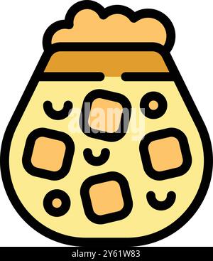 Full bag of wheat flour, used for baking bread and other pastries Stock Vector