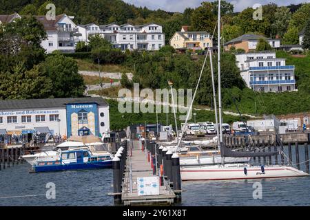 The town harbor of Sassnitz, island of Rügen, Mecklenburg-Vorpommern, Germany Stock Photo