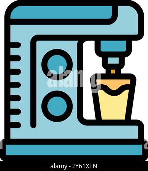 Professional stand mixer whisking dough in glass bowl for bakery, confectionery, home cooking Stock Vector