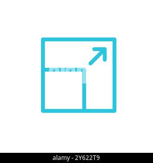 Expand, Bigger, Enlarge icon. Isolated on white background. From blue icon set. Stock Vector