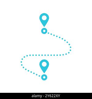 Path icon. Isolated on white background. From blue icon set. Stock Vector