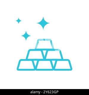 Gold, bars icon. Isolated on white background. From blue icon set Stock Vector