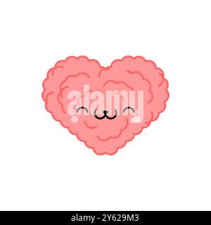 Fluffy cute heart isolated. Vector illustration Stock Vector