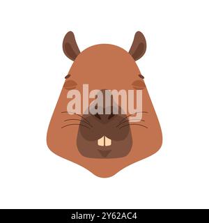 Capybara sleeping emoji. Animal sleeping emotions. rodent vector illustration Stock Vector