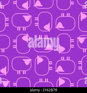 Sheep pattern seamless. Sheeps background. Baby fabric texture Stock Vector