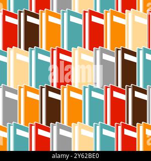 Books pattern seamless. Book background. Library texture Stock Vector