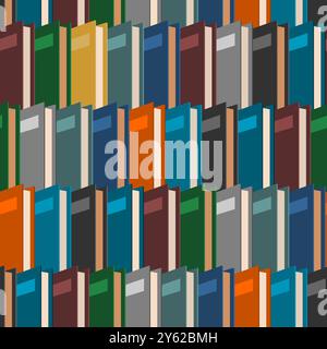 Books pattern seamless. Book background. Library texture Stock Vector