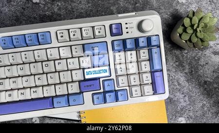 Data Collection write on keyboard isolated on laptop background Stock Photo