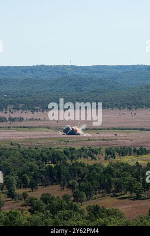 303rd Fs Whteman Afb A bomb hits its mark on the impact area from an A-10C Thunderbolt II ...