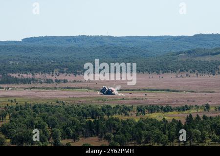 303rd Fs Whteman Afb A bomb hits its mark on the impact area from an A-10C Thunderbolt II ...