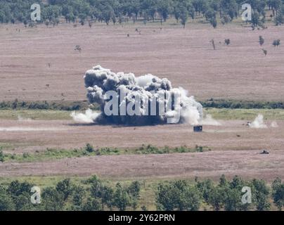 303rd Fs Whteman Afb A bomb hits its mark on the impact area from an A-10C Thunderbolt II ...