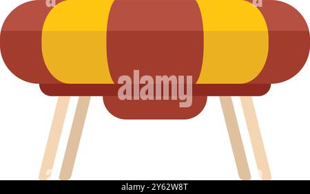 Gymnastics vaulting horse standing on white background, flat vector illustration Stock Vector