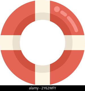 Lifebuoy ensuring safety for swimmers in danger, providing assistance in case of emergency Stock Vector