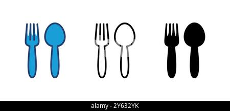 spoon and fork icon vector. spoon, fork and knife icon vector. restaurant icon Stock Vector