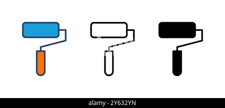 Paint icon vector. paint brush icon vector. paint roller icon vector Stock Vector