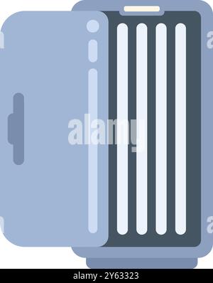 Uv lamp for sterilizing manicuring tools is opening on white background Stock Vector