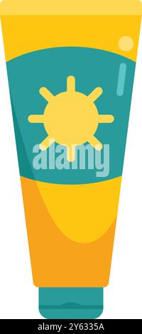 Sunscreen tube for protecting your skin from dangerous uv sun rays Stock Vector