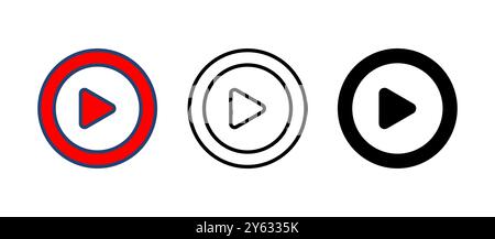 Play Icon vector. Play button vector icon Stock Vector