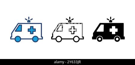 Ambulance icon vector. ambulance truck icon vector. ambulance car Stock Vector