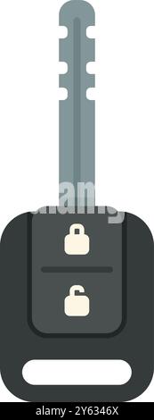 Modern electronic car key with buttons for locking and opening the doors and the trunk of the vehicle Stock Vector