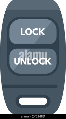 Car key fob with lock and unlock buttons, allowing for convenient vehicle access and security Stock Vector
