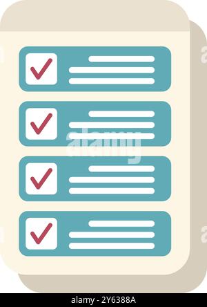 Smartphone is displaying a checklist with checked boxes, symbolizing task completion and efficient workflow organization Stock Vector