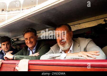 Madrid, 09/06/2024. Las Ventas bullring. Bullfight of the San Isidro Fair. Charity bullfight. In the picture, Michel and Ángel Martín. Photo: De San Bernardo. ARCHDC. Credit: Album / Archivo ABC / Eduardo San Bernardo Stock Photo