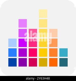 Colorful audio equalizer icon. Audio equalizer button. Stock Vector