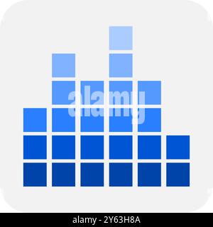 Blue audio equalizer icon. Audio equalizer button. Stock Vector