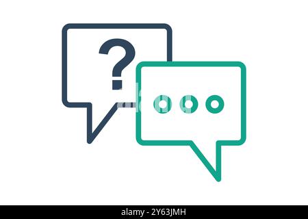 Question answer icon. line icon style. icon related to online course. education elements vector illustration Stock Vector